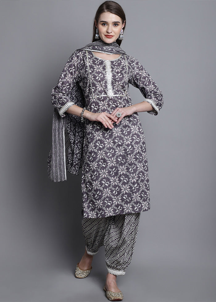 3 Pc Mauve Readymade Cotton Suit Set Enjoy Cheap Online