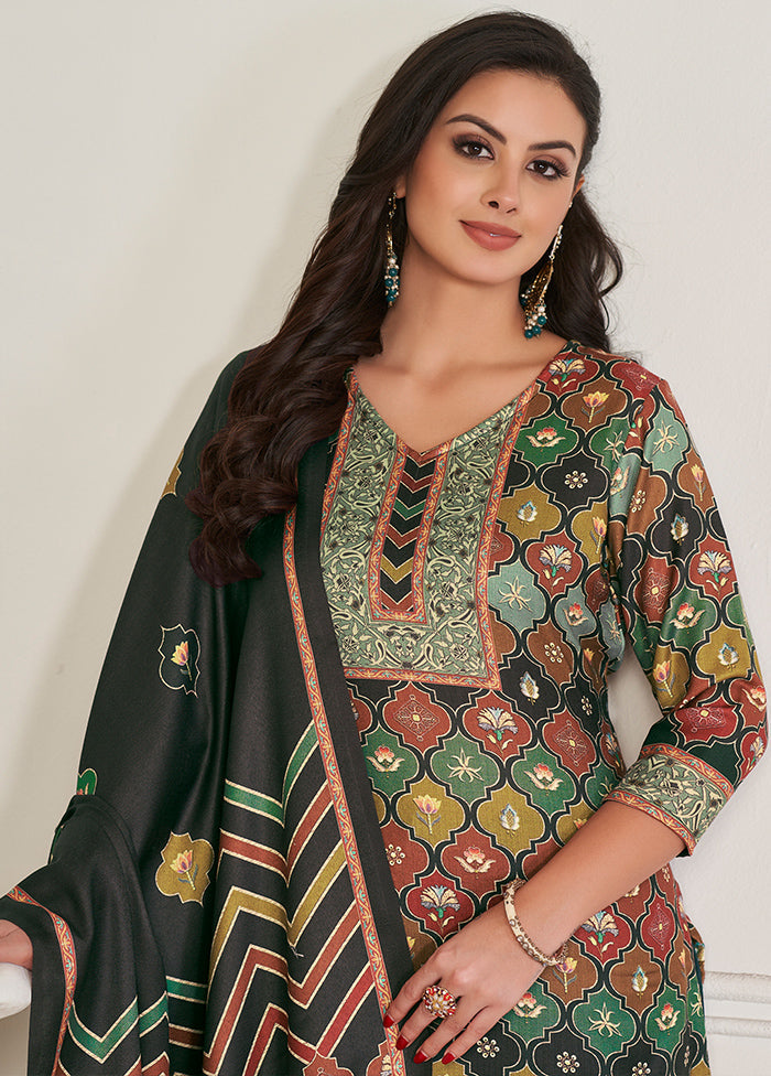 3 Pc Multicolor Unstitched Pashmina Suit Set Buy Cheap Shop