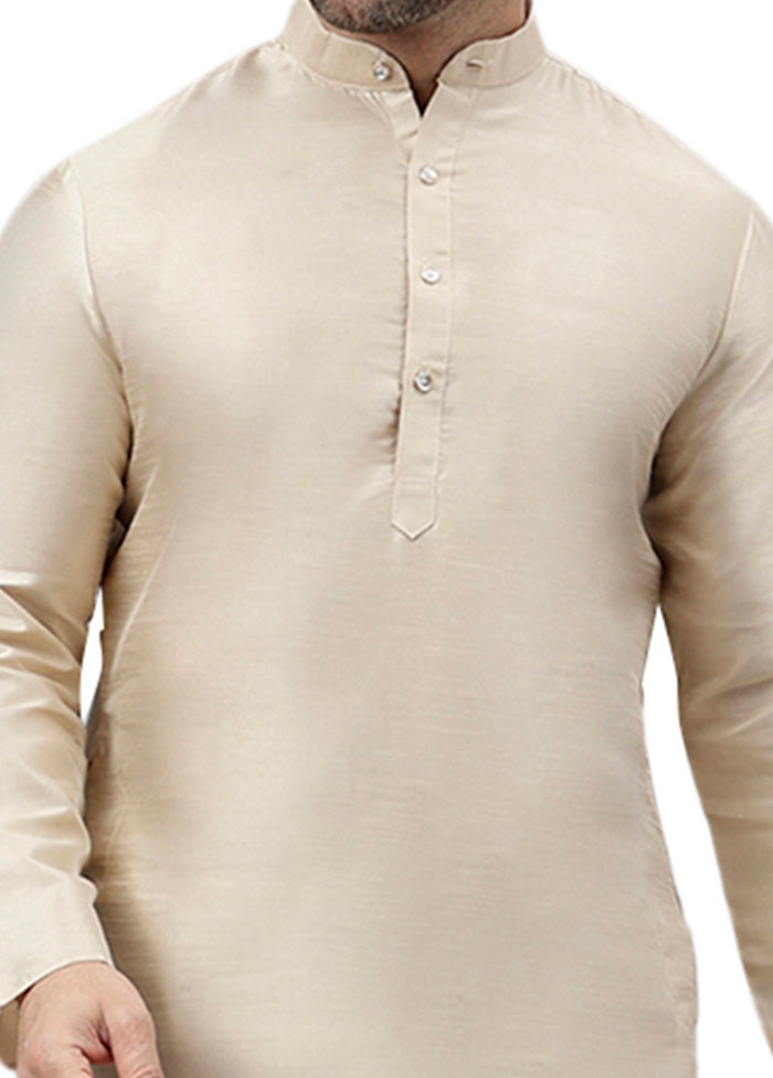 Beige Dupion Silk Solid Kurta Cheap Sale Cheap