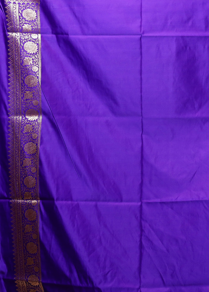 Purple Banarasi Silk Saree With Blouse Piece Visit New