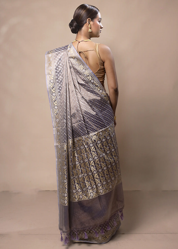 Grey Tissue Silk Saree With Blouse Piece 2025 Cheap Online