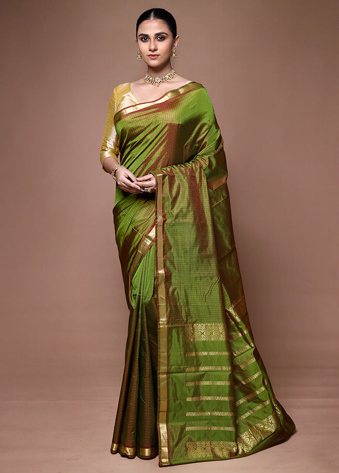 Green Kanjivaram Silk Saree With Blouse Piece Visit Sale Online