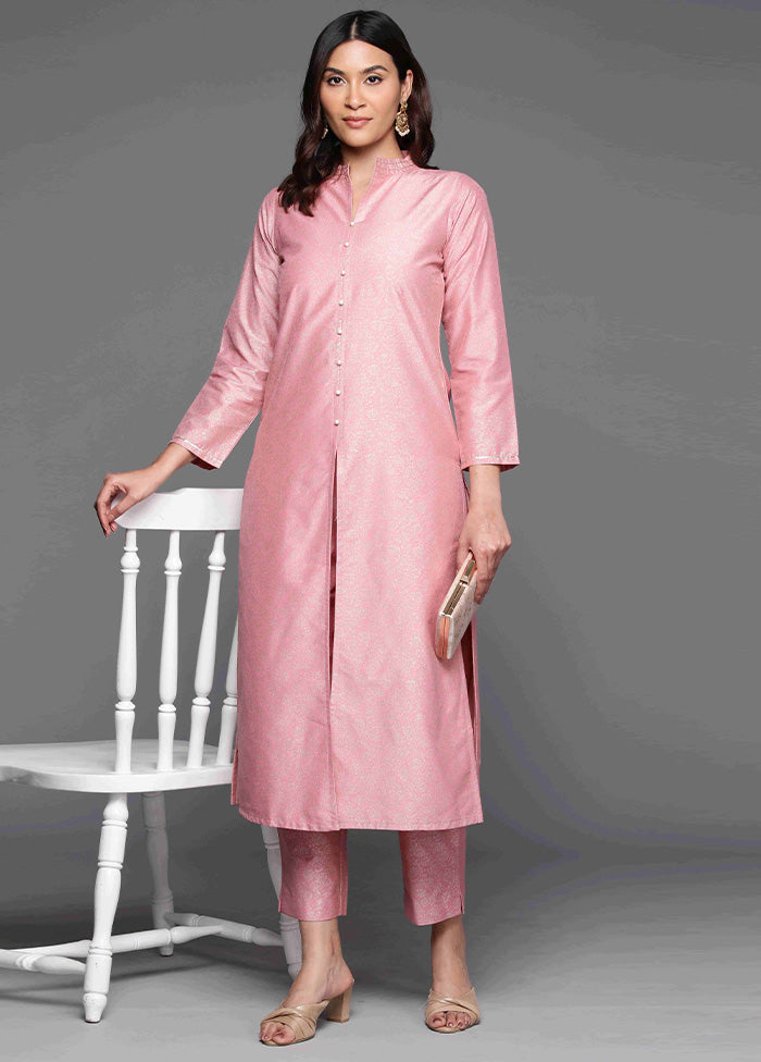 2 Pc Pink Readymade Silk Kurti Set Wide Range Of Cheap Pice