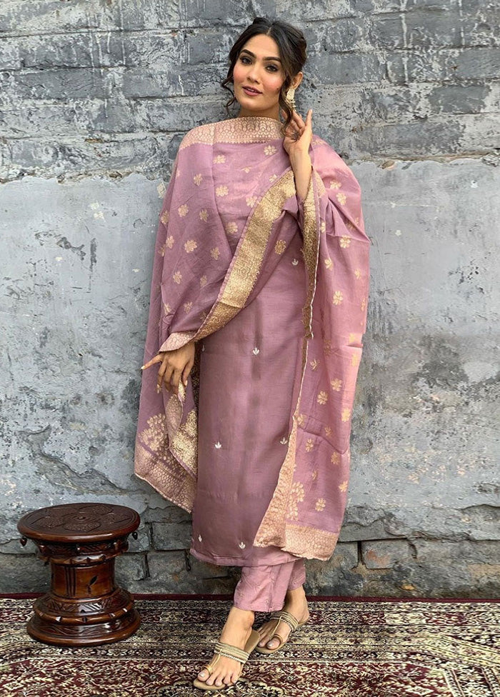 3 Pc Pink Readymade Viscose Suit Set Discount Wide Range Of