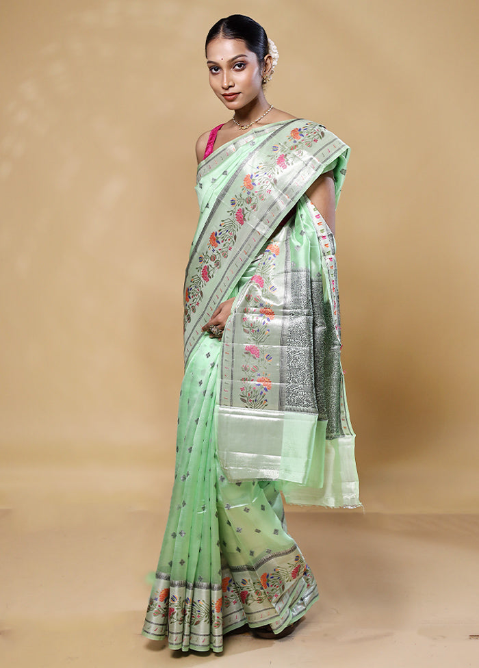 Green Handloom Dupion Pure Silk Saree With Blouse Piece Cheap Fake