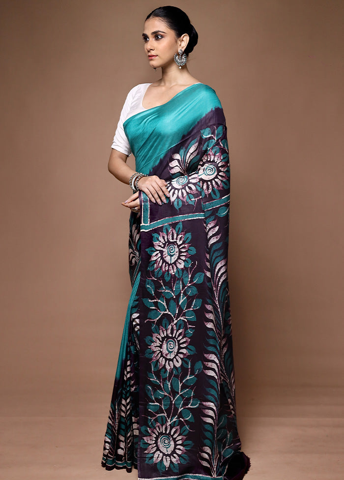 Black Printed Silk Saree Without Blouse Piece Clearance 2025