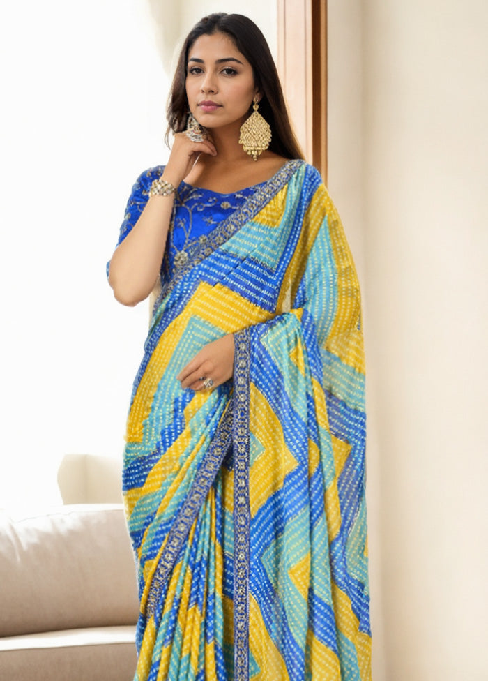 Multicolor Spun Silk Saree With Blouse Piece Discount Hot Sale