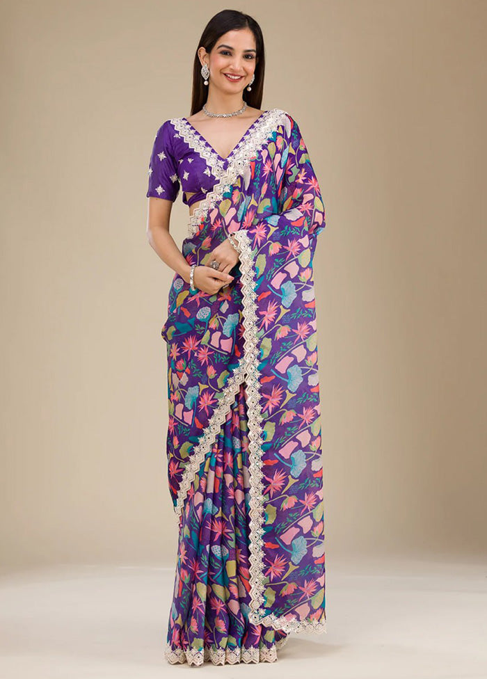 Royal Blue Georgette Saree With Blouse Piece Cheap Explore