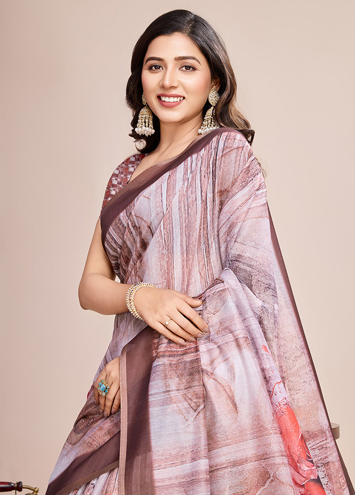 Multicolor Linen Silk Saree With Blouse Piece Shop Offer Online