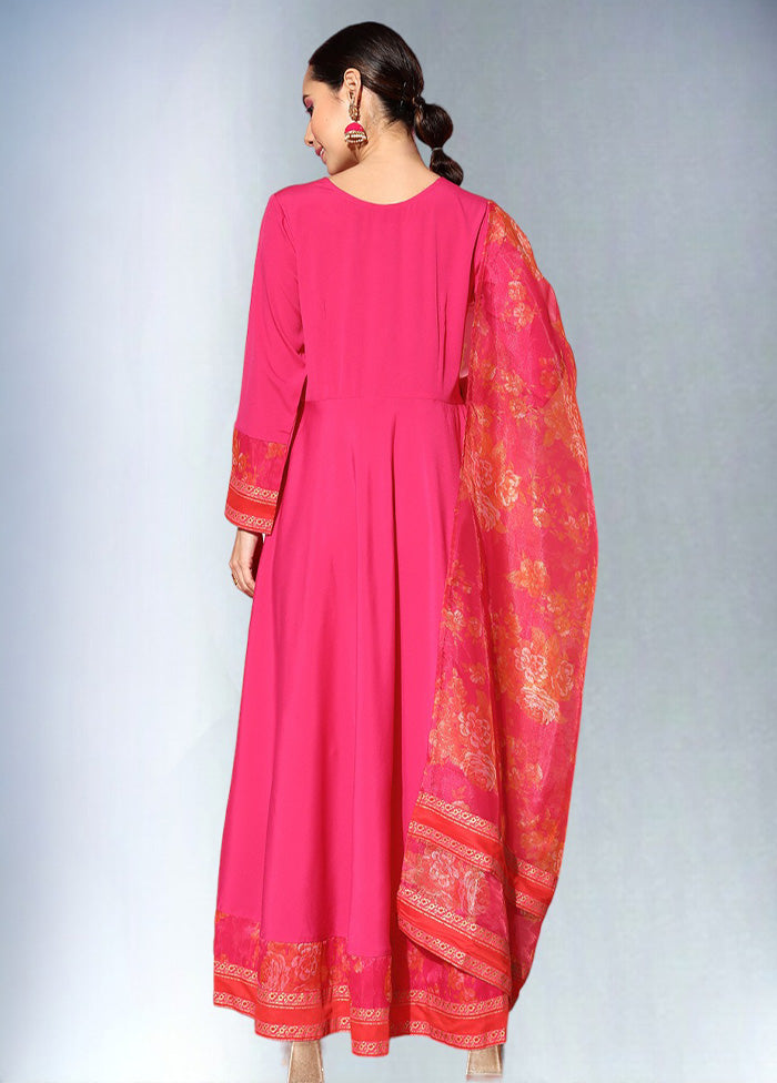 Pink Readymade Silk Indian Dress Cheap Sale Collections