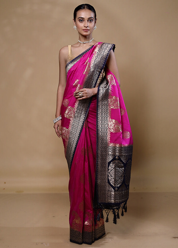 Pink Dupion Silk Saree With Blouse Piece Pices Cheap Pice