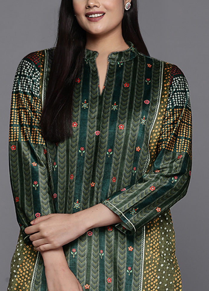 Green Readymade Velvet Kurti Cheap Pick A Best