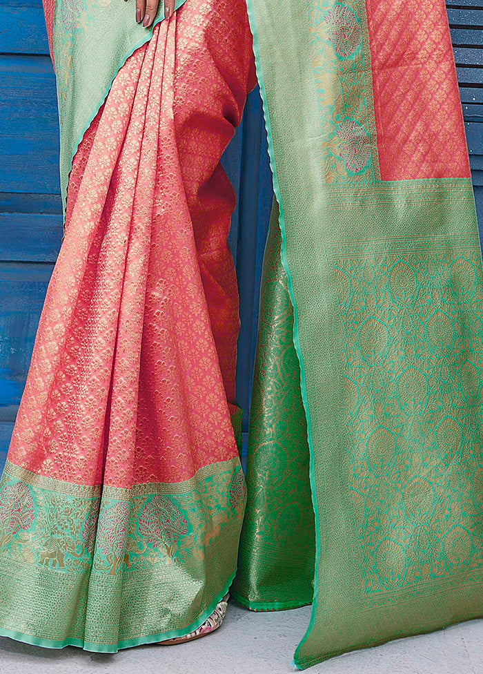 Pink Spun Silk Saree With Blouse Piece Buy Cheap Many Kinds Of