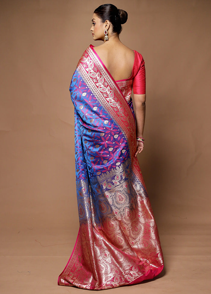 Blue Tanchoi Silk Saree With Blouse Piece Cheap Explore