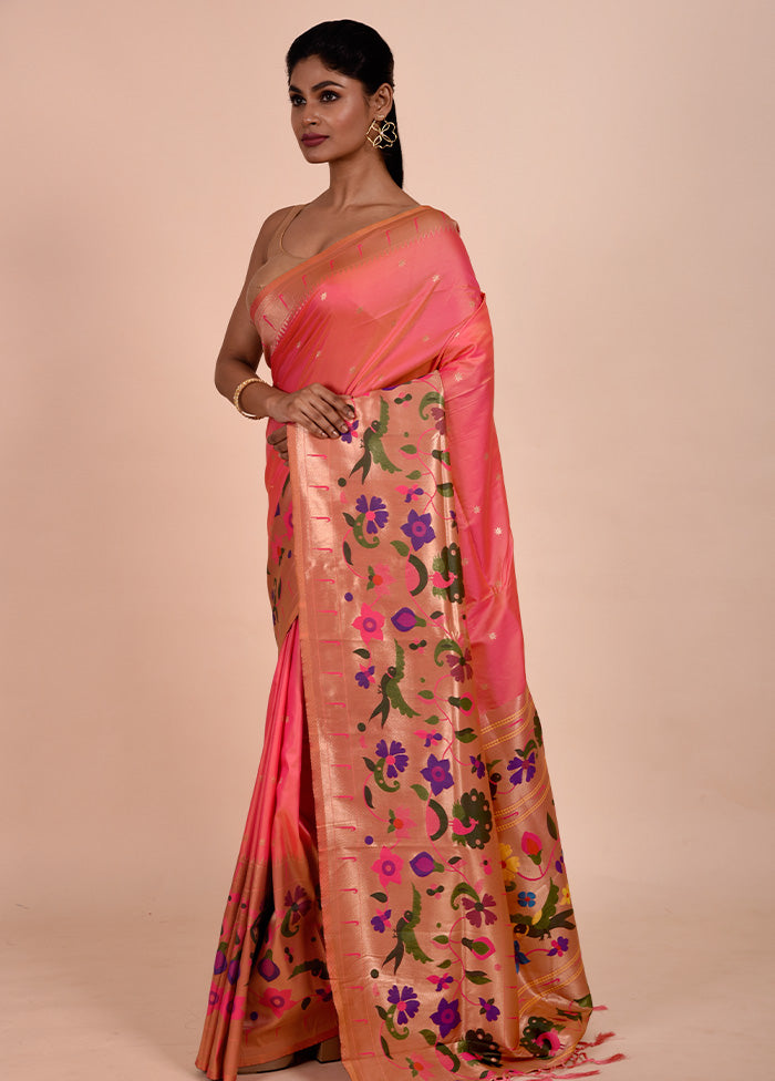 Pink Dupion Silk Saree With Blouse Piece From China