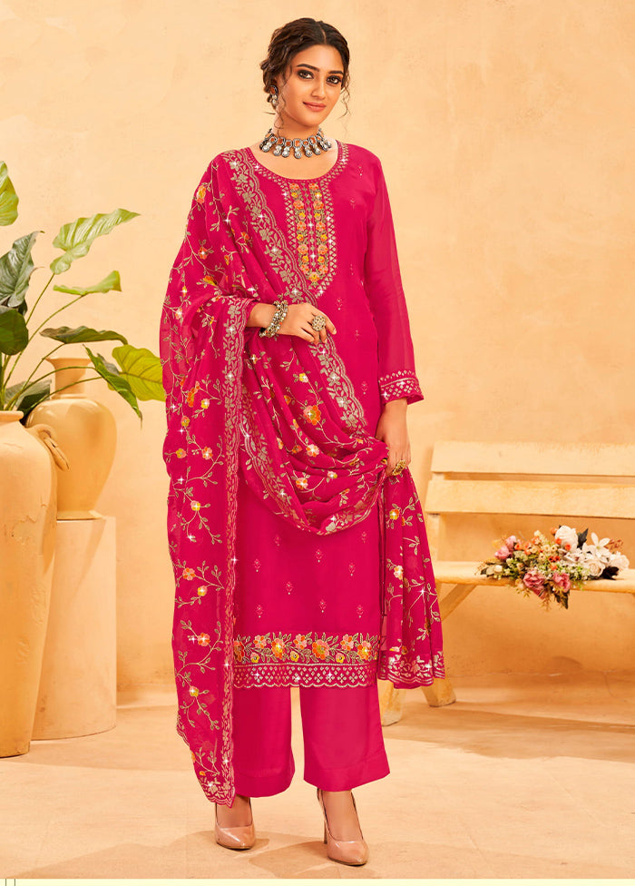 3 Pc Rani Semi Stitched Real Organza Suit Set Free Shipping Finishline