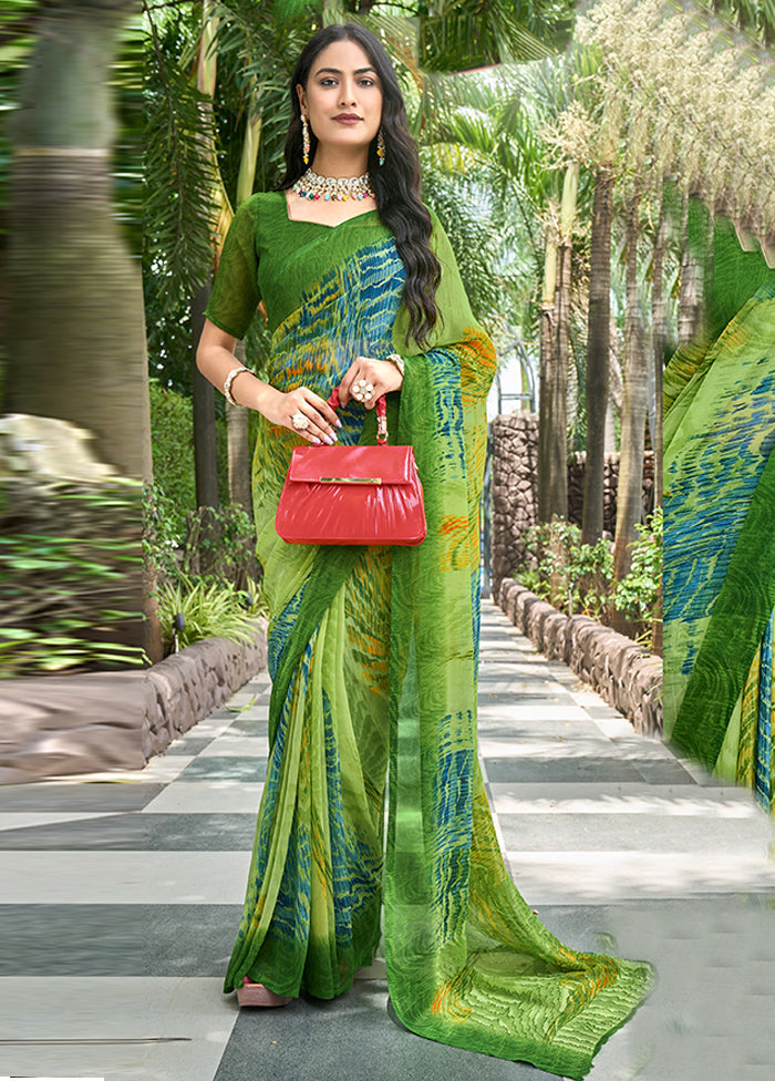 Multicolor Georgette Saree With Blouse Piece For Nice For Sale