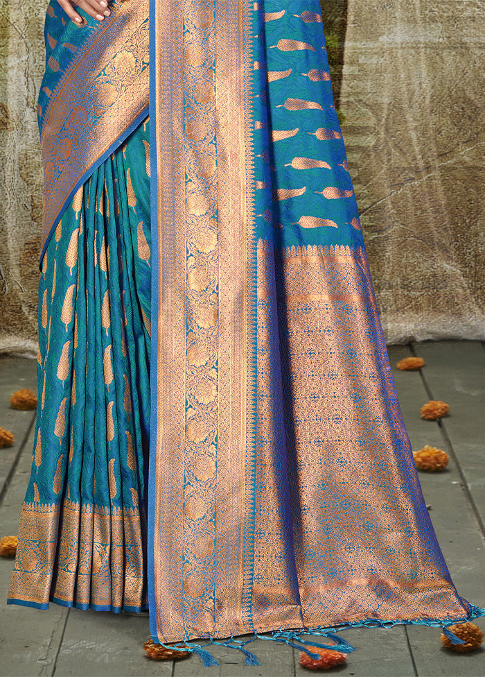 Sky Blue Spun Silk Saree With Blouse Piece For Cheap Pice