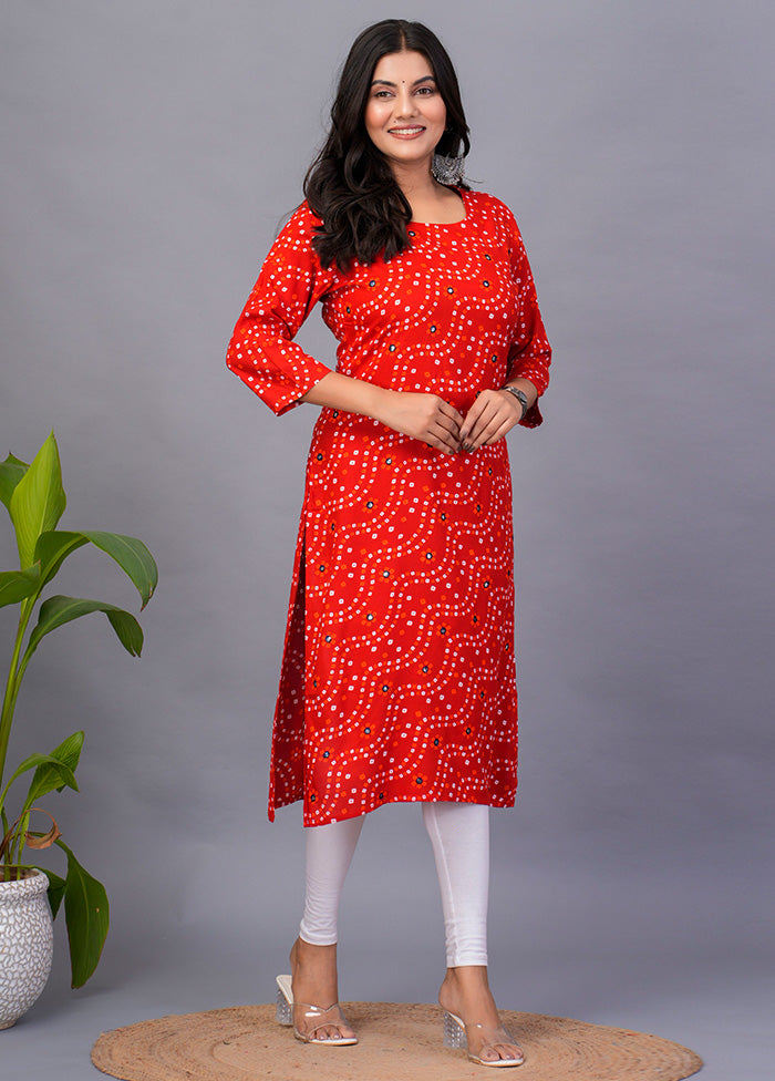 Orange Readymade Rayon Kurti Best Seller Cheap Pice