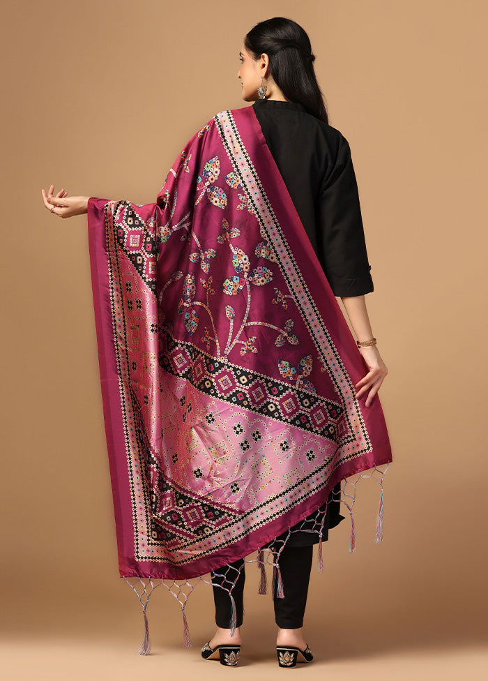 Burgundy Art Silk Dupatta Recommend