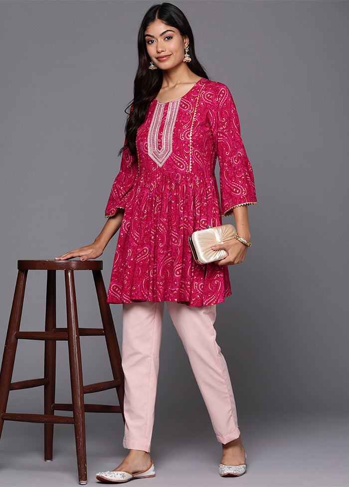 Pink Readymade Viscose Tunic Genuine For Sale