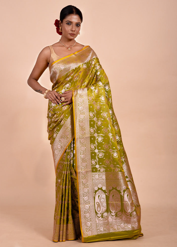 Green Katan Silk Saree With Blouse Piece Latest Collections Cheap Pice