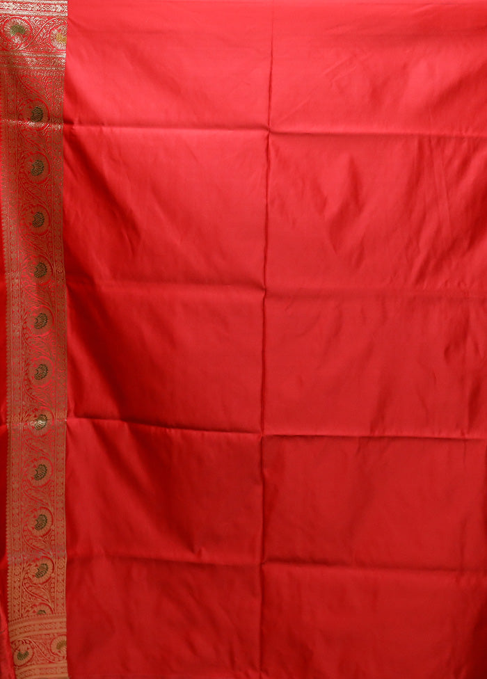 Red Banarasi Silk Saree With Blouse Piece Buy Cheap With Mastercard