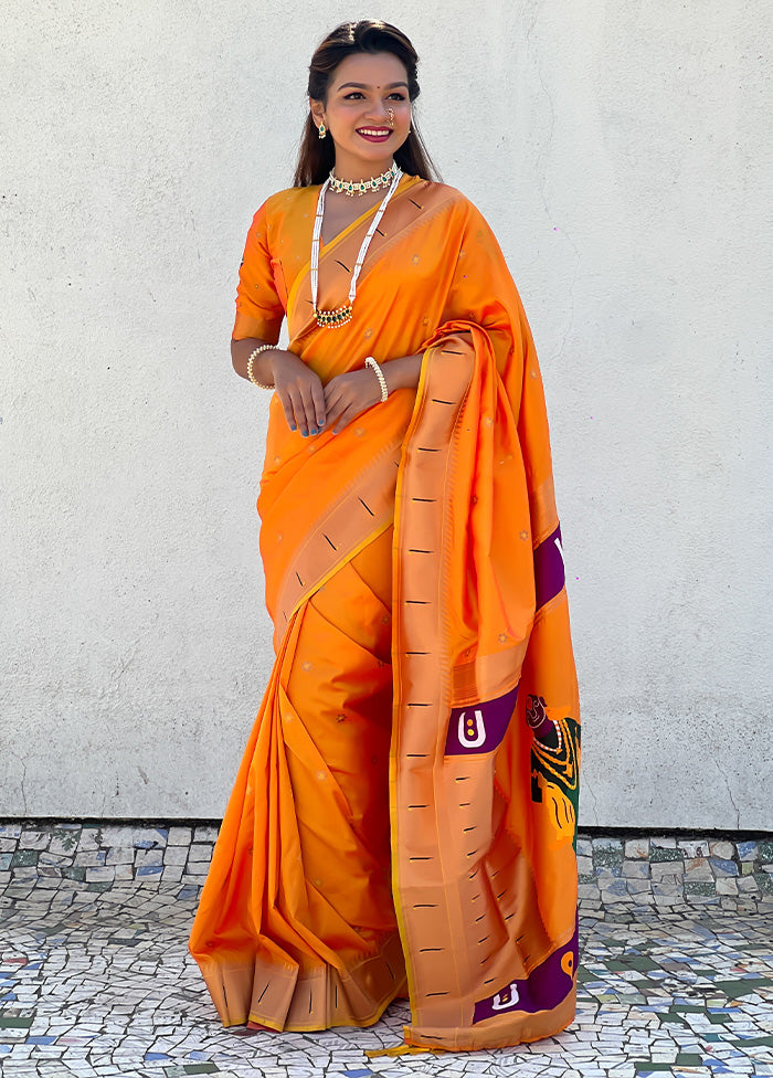 Yellow Spun Silk Saree With Blouse Piece Outlet Newest