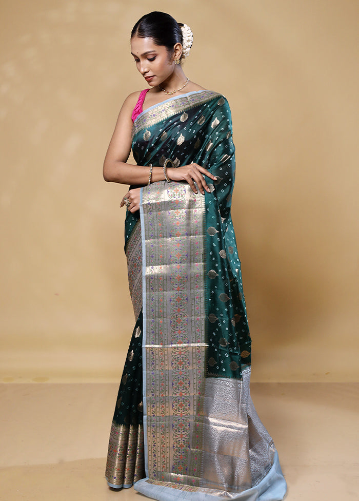 Green Handloom Dupion Pure Silk Saree With Blouse Piece Cheap Visa Payment