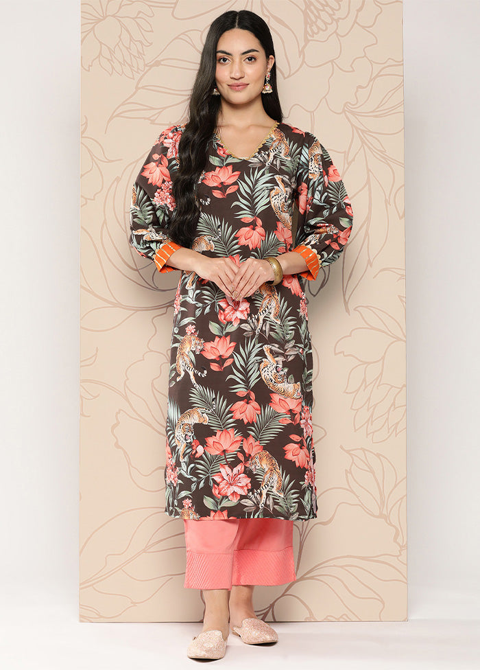 Brown Readymade Silk Kurti Discounts