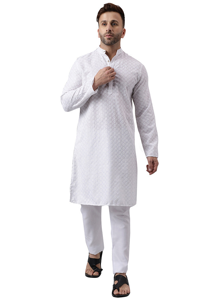 2 Pc White Silk Kurta Pajama Set Outlet The Cheapest