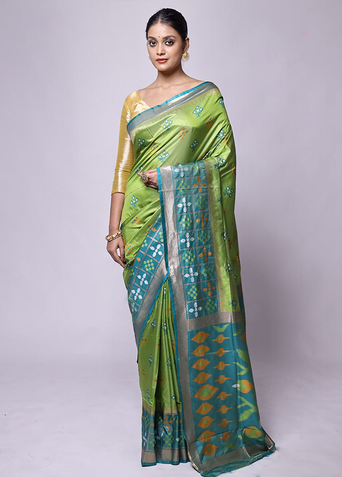 Green Dupion Silk Saree With Blouse Piece Sale Professional