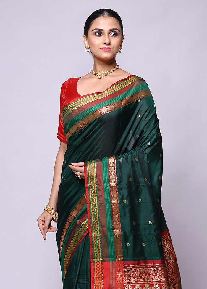 Green Kanjivaram Silk Saree With Blouse Piece Discount Official Site