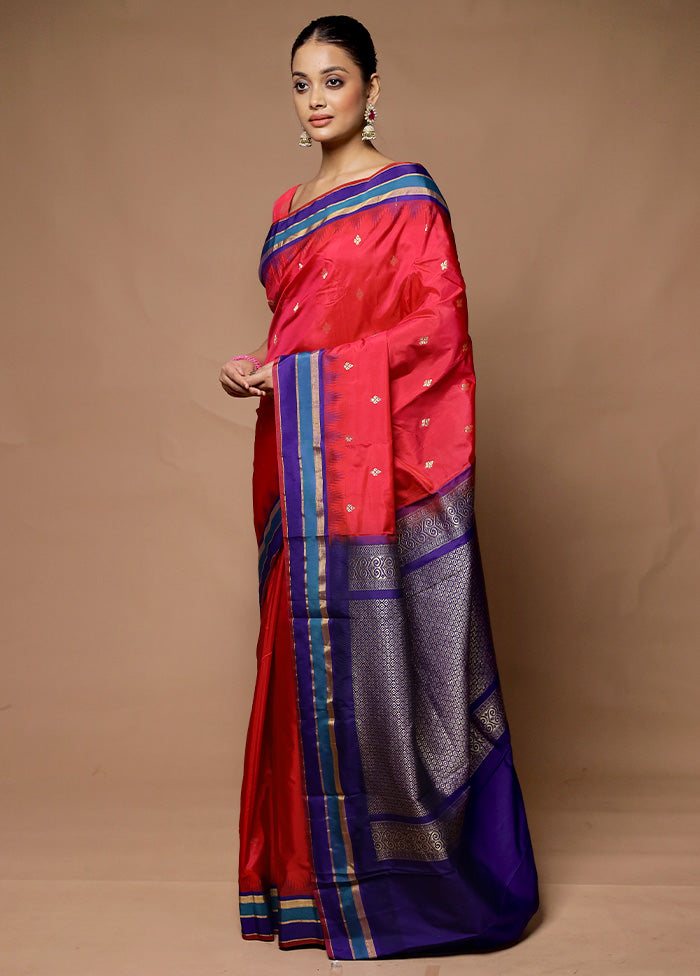 Pink Kanjivaram Silk Saree With Blouse Piece Discount Outlet Locations