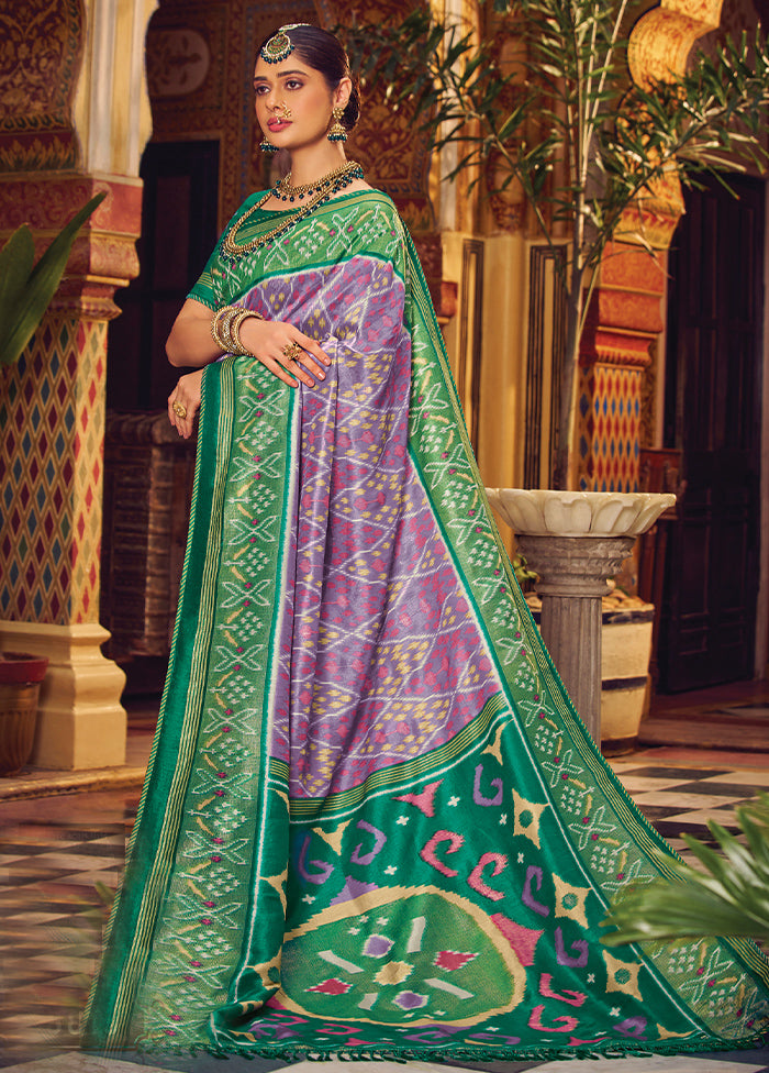 Purple Spun Silk Saree With Blouse Piece For Nice For Sale