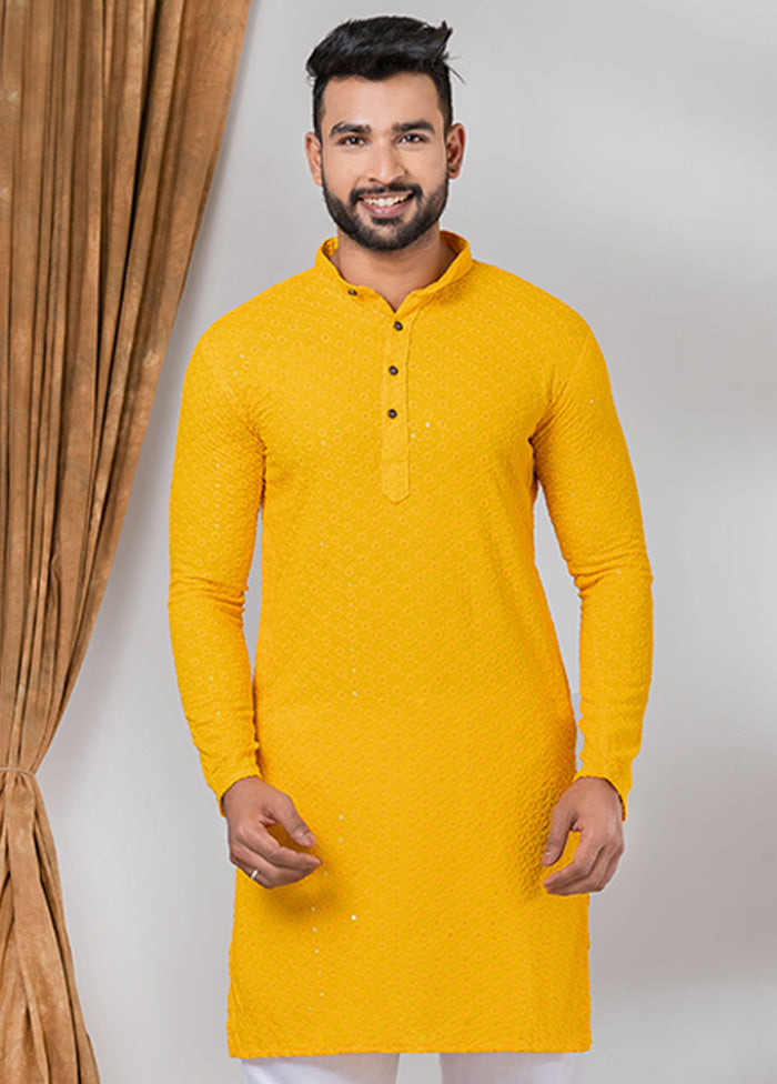 Mustard Silk Kurta And Pajama Set Best Seller Cheap Pice