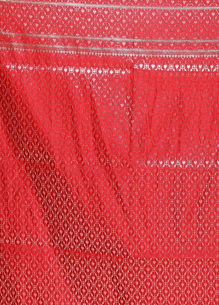 Red Banarasi Silk Saree With Blouse Piece Cheap Finishline