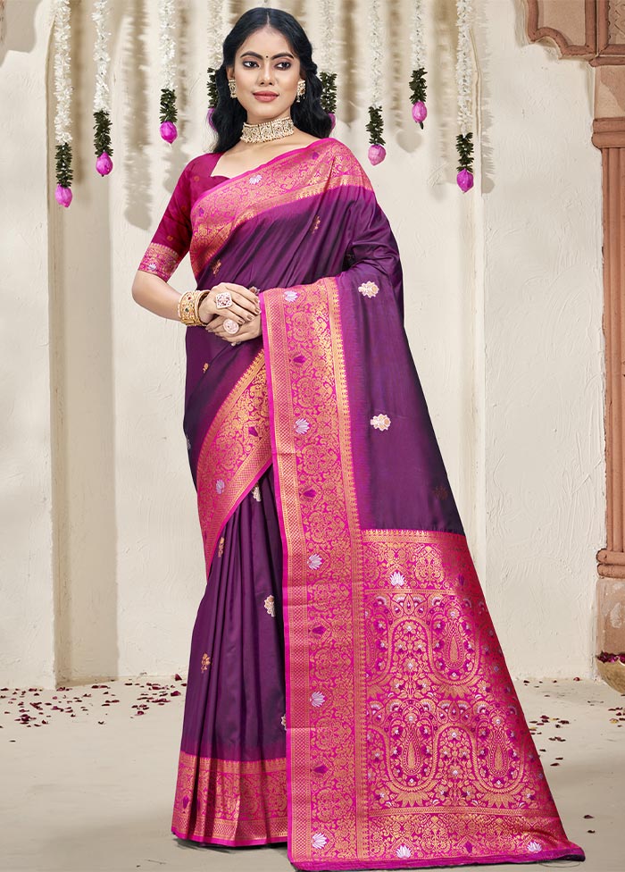 Wine Dupion Silk Saree With Blouse Piece Buy Cheap Wide Range Of