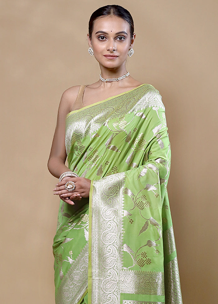 Green Uppada Silk Saree With Blouse Piece Outlet Purchase