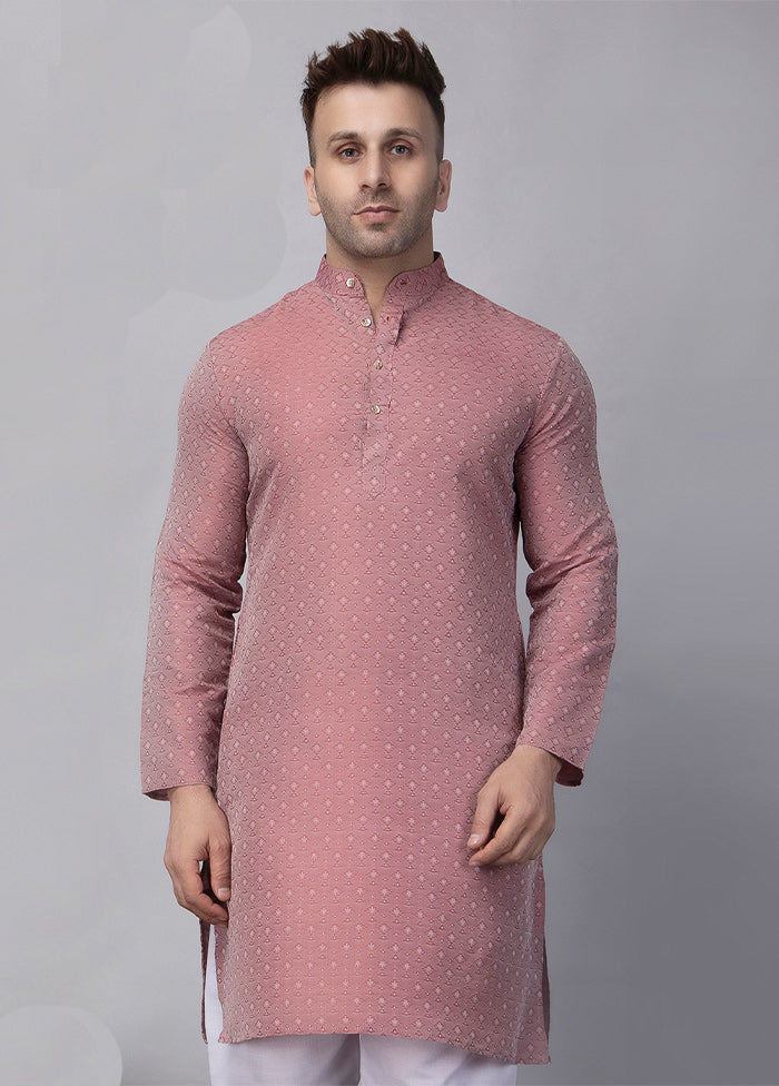 Maroon Viscose Jacquard Knee Length Kurta Nicekicks