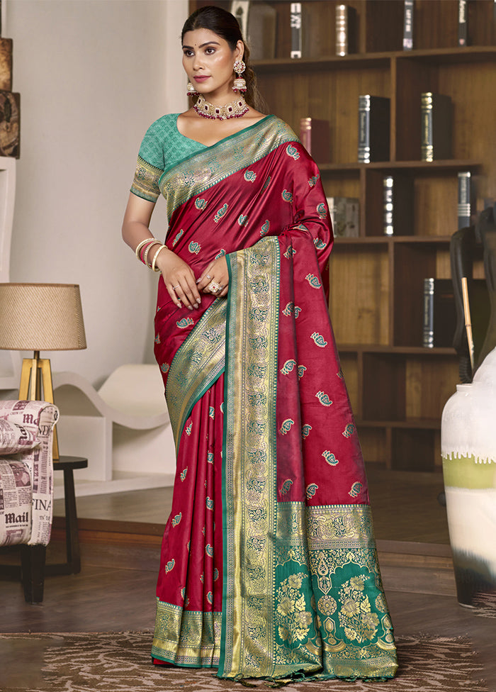 Magenta Dupion Silk Saree With Blouse Piece Free Shipping Recommend