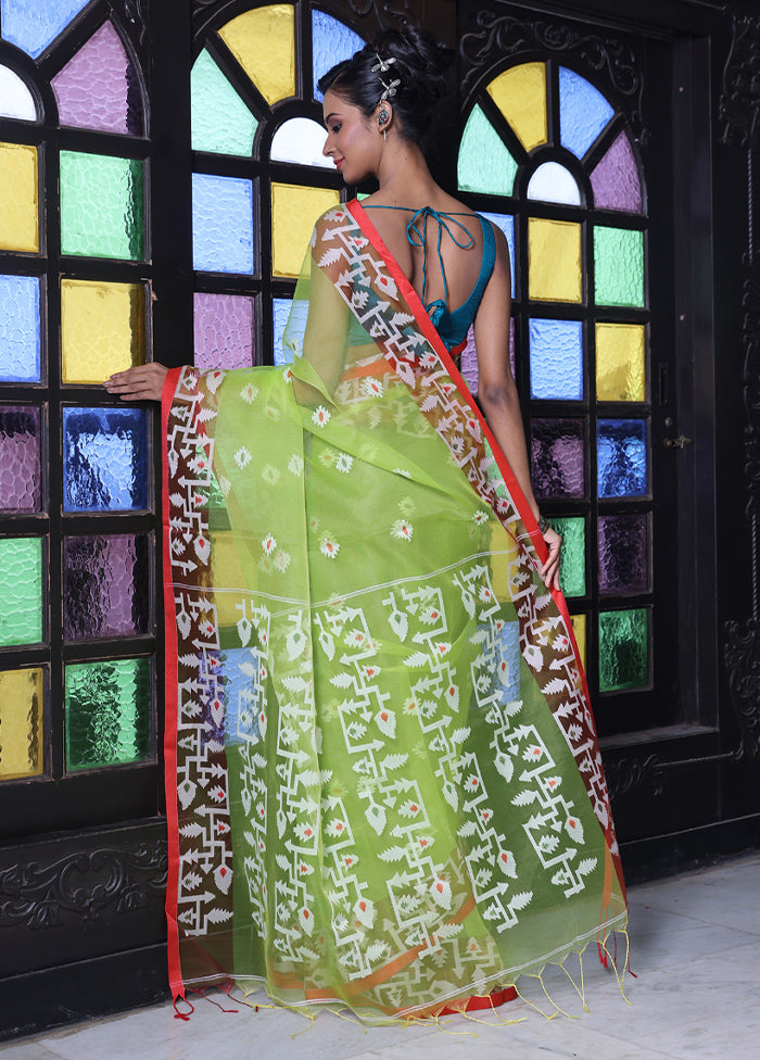 Light Green Spun Silk Saree With Blouse Piece Clearance How Much