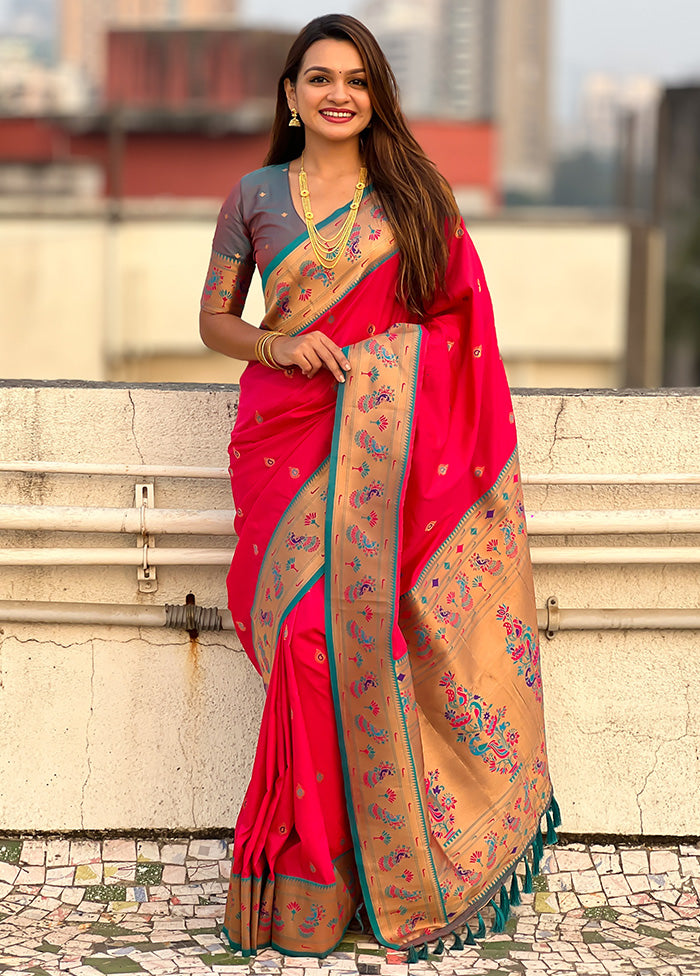 Red Spun Silk Saree With Blouse Piece The Cheapest For Sale