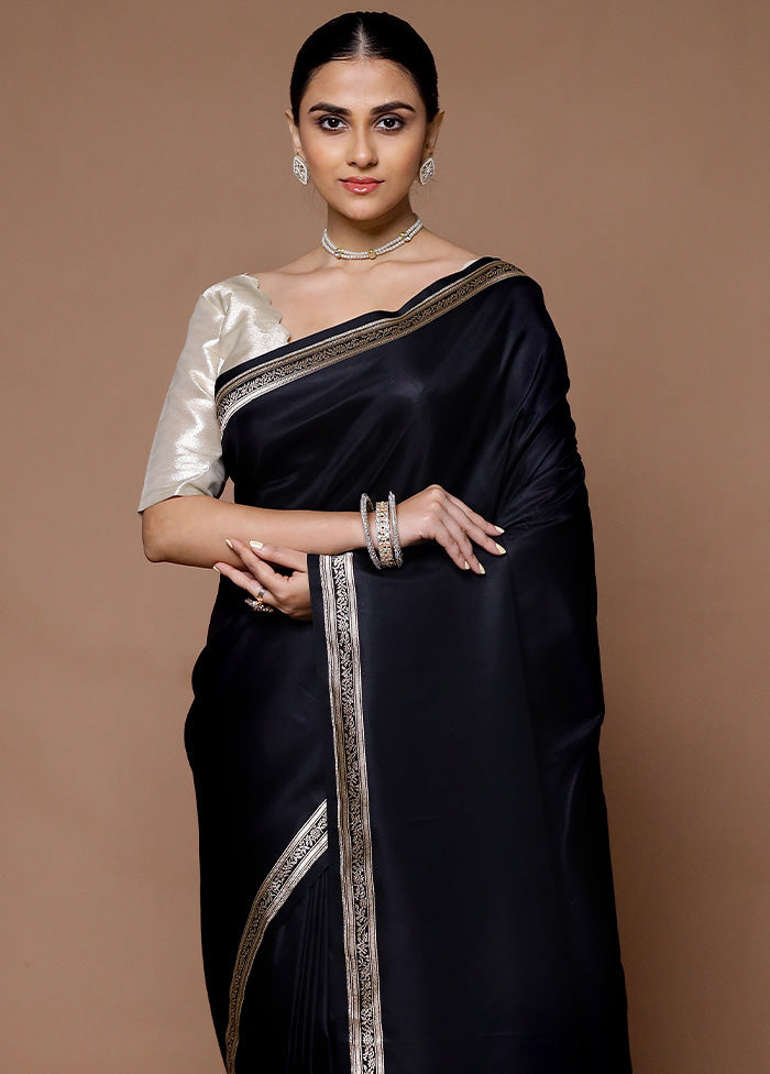 Black Banarasi Silk Saree With Blouse Piece Cheap Get Authentic