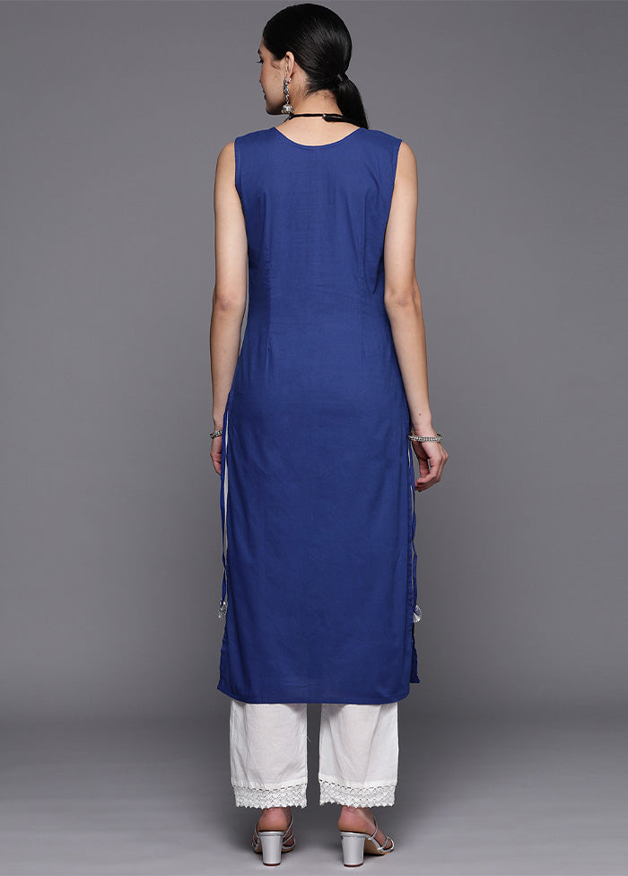 Royal Blue Pure Readymade Cotton Kurti Manchester Sale Online