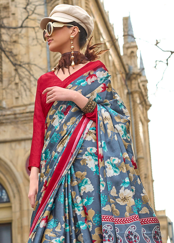 Multicolor Satin Silk Saree With Blouse Piece Get Authentic Cheap Online