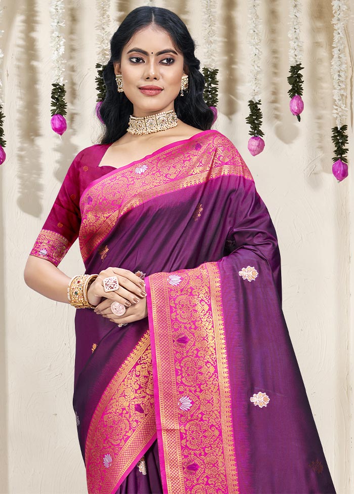 Wine Dupion Silk Saree With Blouse Piece Buy Cheap Wide Range Of