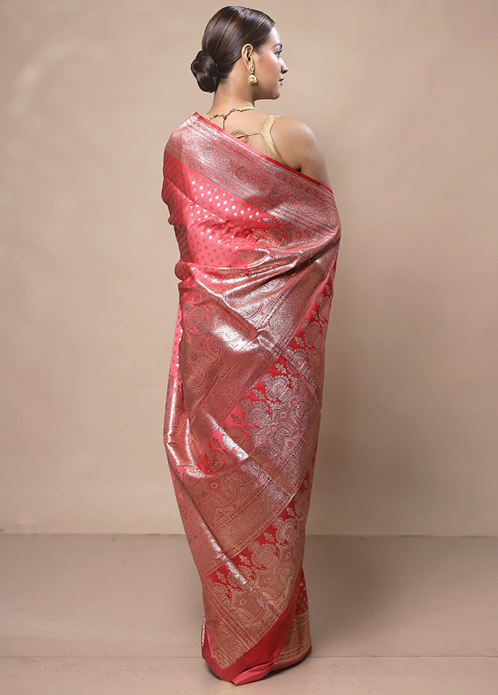 Red Banarasi Silk Saree With Blouse Piece Outlet Online Shop