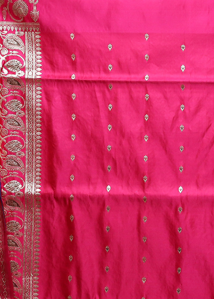 Maroon Handloom Banarasi Pure Silk Saree With Blouse Piece Discount Best Seller