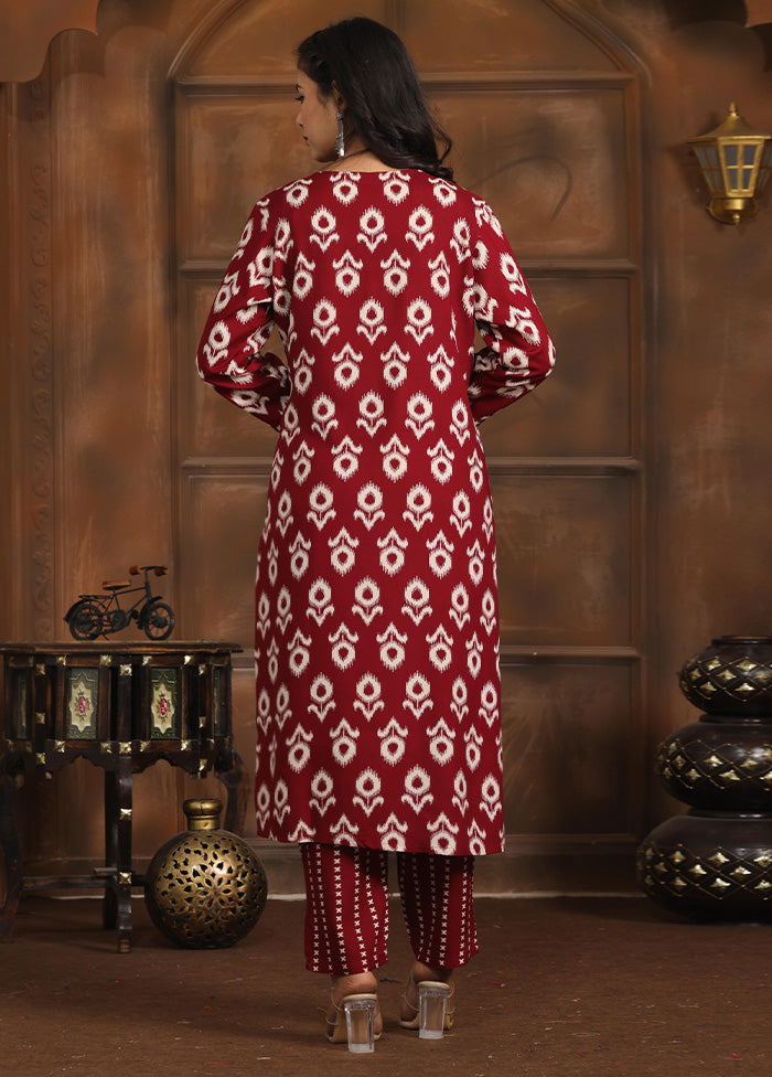 2 Pc Maroon Readymade Rayon Kurti Set Free Shipping The Cheapest